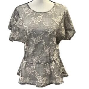 R. Marks Women's Sheer Lace Top Size S/M